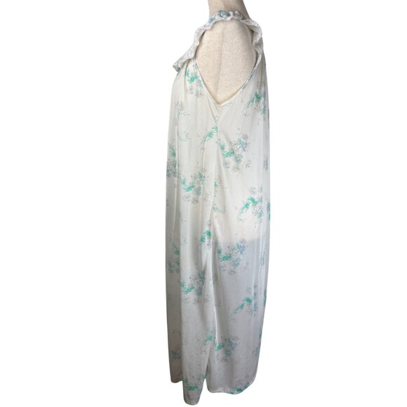 Vintage Sears Floral Satin Nightgown Maxi Dress M - Picture 4 of 7